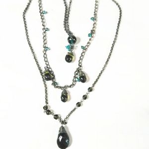 5/$25 3 Layer Chain Glass Bead Brass Tone